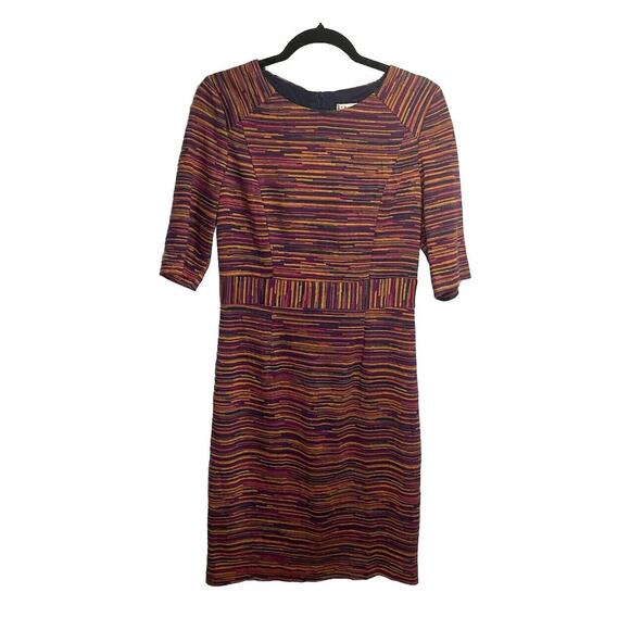 Trina Turk Monarch Sheath Dress Women’s 10 Ponte Jacquard‎ Wineberry Multicolor - Picture 1 of 4
